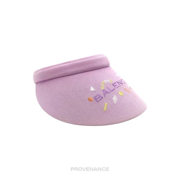 🔴 Balenciaga Logo Embroidered Visor - Lavender Geometric - Picture 3 of 10